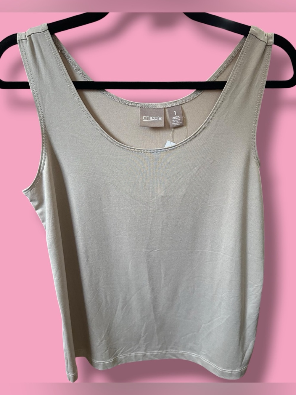Chico's Neutral Cream Scoop Tank Top